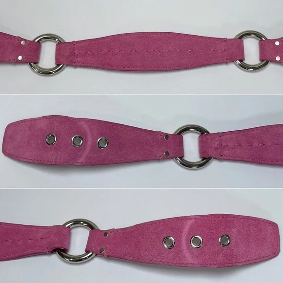 Y2K Vintage Pink Coach Soho Suede Hobo 9658 & Mini Soho Hobo Bag Charm 1659 SET - Picture 14 of 16